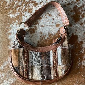 Patchwork cowhide leather purse